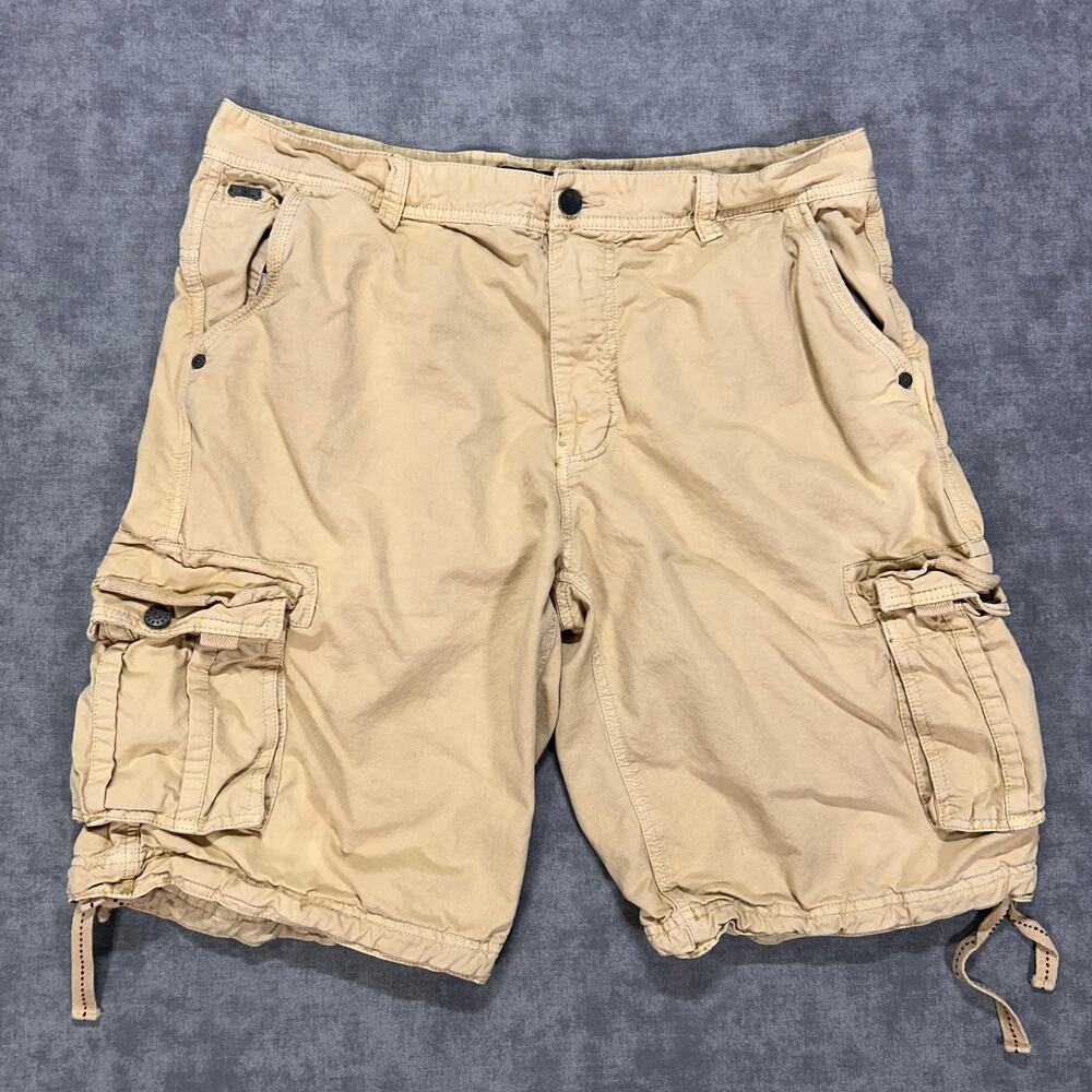 WENVEN Military Cargo Shorts Mens 38 Khaki Utility Tactical Multi Pocket Cotton